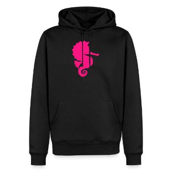 Hippocampe rose enfants cadeau nager mer - Sweat à capuche Premium bio Homme - noir - Devant - Nico (187cm)