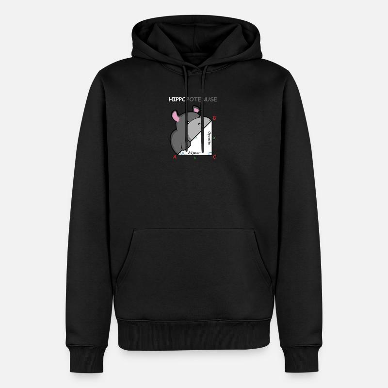 Hippopotenuse Mathe-Genie Geschenk - Männer Premium Bio Hoodie - Schwarz