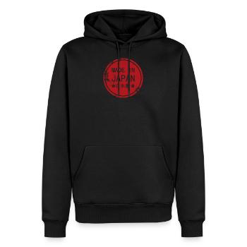 Made in Japan - Männer Premium Bio Hoodie - Schwarz - Vorne - Nico (187cm)