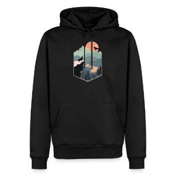 Endless Landscape - Männer Premium Bio Hoodie - Schwarz - Vorne - Nico (187cm)