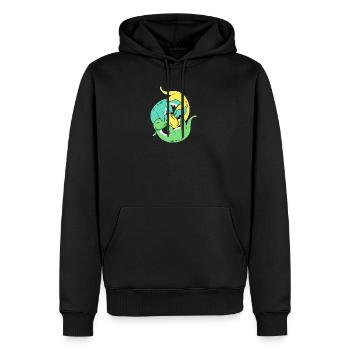 Nessie Hug Hugger und Liebhaber Geschenk - Männer Premium Bio Hoodie - Schwarz - Vorne - Nico (187cm)