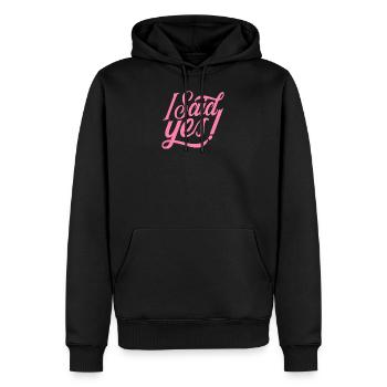 J’ai dit oui Fiancés Fiancés - Sweat à capuche Premium bio Homme - noir - Devant - Nico (187cm)