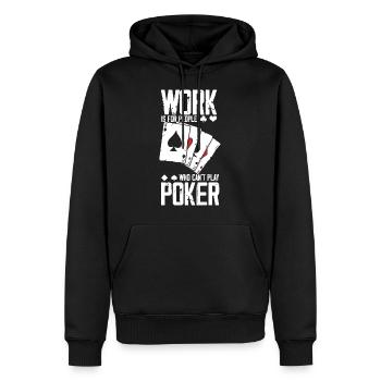 Poker - Männer Premium Bio Hoodie - Schwarz - Vorne - Nico (187cm)