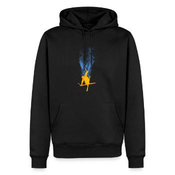 Freestyle ski flame - Men’s Premium Organic Hoodie - black - Front - Nico (187cm)