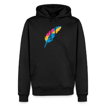 A colorful feather - Men’s Premium Organic Hoodie - black - Front - Nico (187cm)