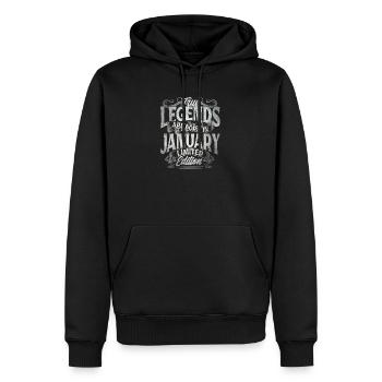 True Legends Are Born In January - Männer Premium Bio Hoodie - Schwarz - Vorne - Nico (187cm)