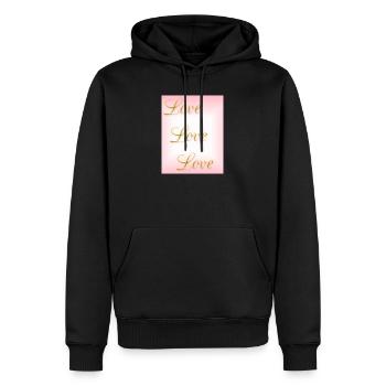 Amour - amour de soi - amour véritable - Sweat à capuche Premium bio Homme - noir - Devant - Nico (187cm)