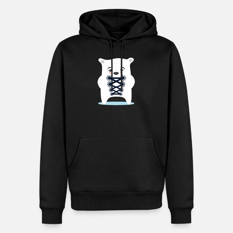 BAYERN EISBÄR TRACHTEN ERSATZ DIRNDL - Männer Premium Bio Hoodie - Schwarz