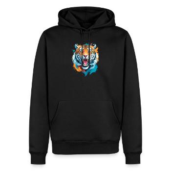 Nepal Tiger - Männer Premium Bio Hoodie - Schwarz - Vorne - Nico (187cm)