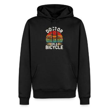 Arzt auf dem Fahrrad Vintage-Design - Männer Premium Bio Hoodie - Schwarz - Vorne - Nico (187cm)