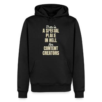 Special Place in Hell - Citation amusante du créateur -Lumière - Sweat à capuche Premium bio Homme - noir - Devant - Nico (187cm)