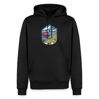 Col de Tende | Colle di Tenda | Sticker - Männer Premium Bio Hoodie - Schwarz - Vorne - Nico (187cm)