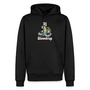 DJ Slowdrop Turtle à la cabine du DJ - Sweat à capuche Premium bio Homme - noir - Devant - Nico (187cm)