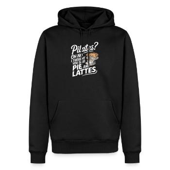 Kuchen und Latte Humor Design - Männer Premium Bio Hoodie - Schwarz - Vorne - Nico (187cm)