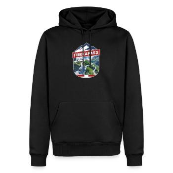 Sticker_CH_Furka - Sweat à capuche Premium bio Homme - noir - Devant - Nico (187cm)