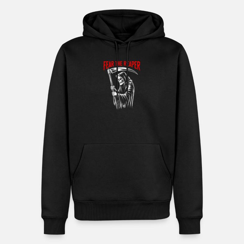 Fear the Reaper Skull Halloween - Sweat à capuche Premium bio Homme - noir