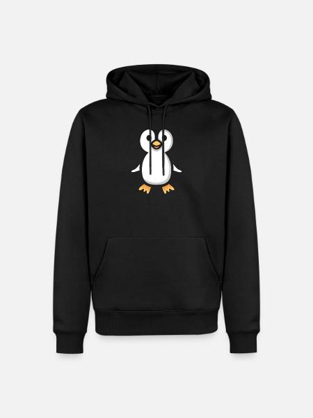 Cute Cartoon Penguin Illustration - Men’s Premium Organic Hoodie - black