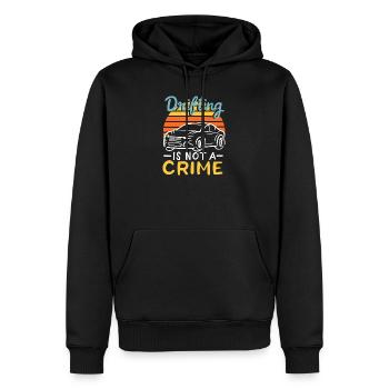 Retro Drifting Is Not A Crime Car Sunset Design - Men’s Premium Organic Hoodie - black - Front - Nico (187cm)