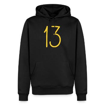 13 - Sweat à capuche Premium bio Homme - noir - Devant - Nico (187cm)