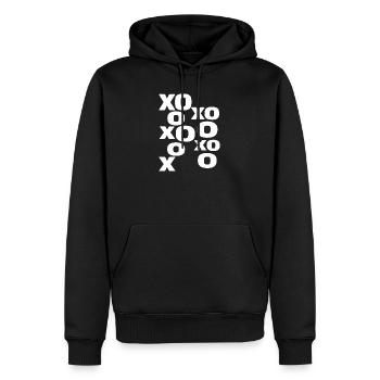 XOXO Love Typography Cute Valentine Design - Men’s Premium Organic Hoodie - black - Front - Nico (187cm)