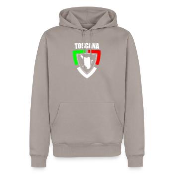 Toskana-Souvenir im trikolorierten Italien T-Shirt - Männer Premium Bio Hoodie - Taupe - Vorne - Nico (187cm)