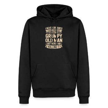 Grumpy Old Man Killing It - Sweat à capuche Premium bio Homme - noir - Devant - Nico (187cm)