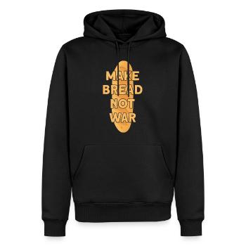 MAKE BREAD NOT WAR BROT - Männer Premium Bio Hoodie - Schwarz - Vorne - Nico (187cm)