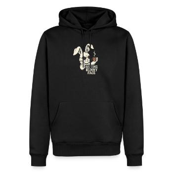 Grumpy Bunny Kaffee - Morgen Hase - Männer Premium Bio Hoodie - Schwarz - Vorne - Nico (187cm)