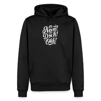 Nein Doch Ohh Typo-Statement - Männer Premium Bio Hoodie - Schwarz - Vorne - Nico (187cm)