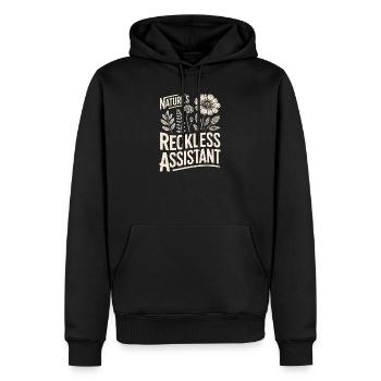 L’assistant imprudent de la nature - Sweat à capuche Premium bio Homme - noir - Devant - Nico (187cm)