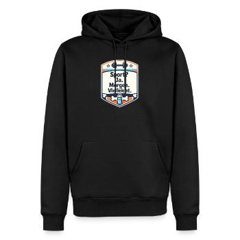 Sport Ja Morgen Vielleicht Badge - Männer Premium Bio Hoodie - Schwarz - Vorne - Nico (187cm)