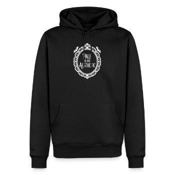 Typographie à cadre esthétique pâle - Sweat à capuche Premium bio Homme - noir - Devant - Nico (187cm)