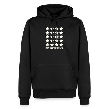 Cercle de la grille stellaire Be Different - Sweat à capuche Premium bio Homme - noir - Devant - Nico (187cm)
