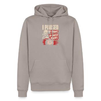 Horror Personality Trait Design - Männer Premium Bio Hoodie - Taupe - Vorne - Nico (187cm)