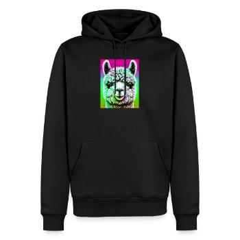 Alpaga - Sweat à capuche Premium bio Homme - noir - Devant - Nico (187cm)