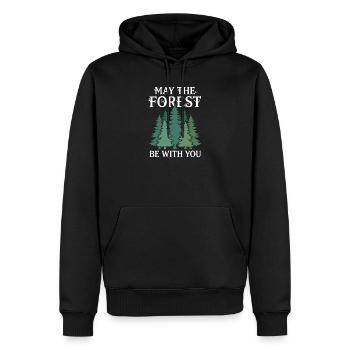 Hiking - Outdoor Adventure - May the Forest Be wit - Men’s Premium Organic Hoodie - black - Front - Nico (187cm)