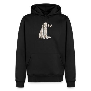 Golden Retriever Libelle Hund Motiv für Hundefans - Männer Premium Bio Hoodie - Schwarz - Vorne - Nico (187cm)