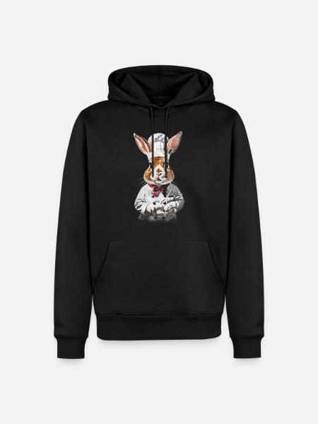 Chef Rabbit - Männer Premium Bio Hoodie - Schwarz