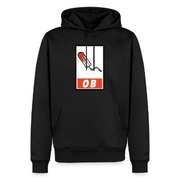 OB - Ey - Men’s Premium Organic Hoodie - black - Front - Nico (187cm)