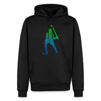Hockeyspieler Feldhockey Kinder Jungen Hockey - Männer Premium Bio Hoodie - Schwarz - Vorne - Nico (187cm)