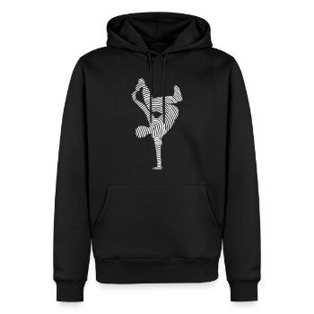 Breakdance Danse Breakdance Empreinte digitale - Sweat à capuche Premium bio Homme - noir - Devant - Nico (187cm)