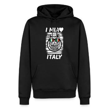 Italie Drapeau Vintage Drapeau Italien Occasion Look - Sweat à capuche Premium bio Homme - noir - Devant - Nico (187cm)