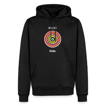 0is isi oida - Männer Premium Bio Hoodie - Schwarz - Vorne - Nico (187cm)