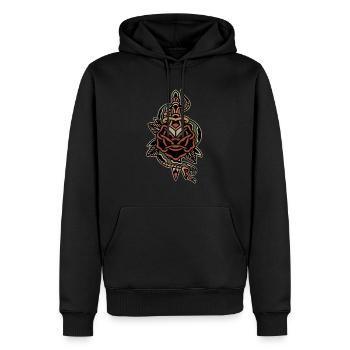 Style de tatouage Conception graphique Serpent avec poignard - Sweat à capuche Premium bio Homme - noir - Devant - Nico (187cm)