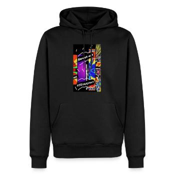 Street art 6 4000 - Sweat à capuche Premium bio Homme - noir - Devant - Nico (187cm)