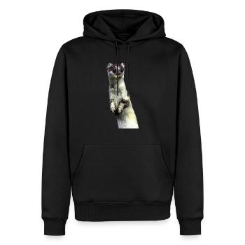 Hermelin - Männer Premium Bio Hoodie - Schwarz - Vorne - Nico (187cm)