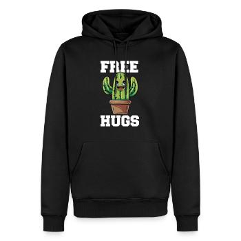 Drôle de câlins gratuits Cactus Sarcastique Design - Sweat à capuche Premium bio Homme - noir - Devant - Nico (187cm)