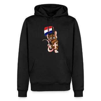 Kroatische Fan Maus - Männer Premium Bio Hoodie - Schwarz - Vorne - Nico (187cm)