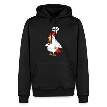 Huhn Nein Lustig Cartoon Motzig Vegan Vegetatrier - Männer Premium Bio Hoodie - Schwarz - Vorne - Nico (187cm)