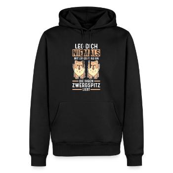 Hund Zwergspitz - Männer Premium Bio Hoodie - Schwarz - Vorne - Nico (187cm)